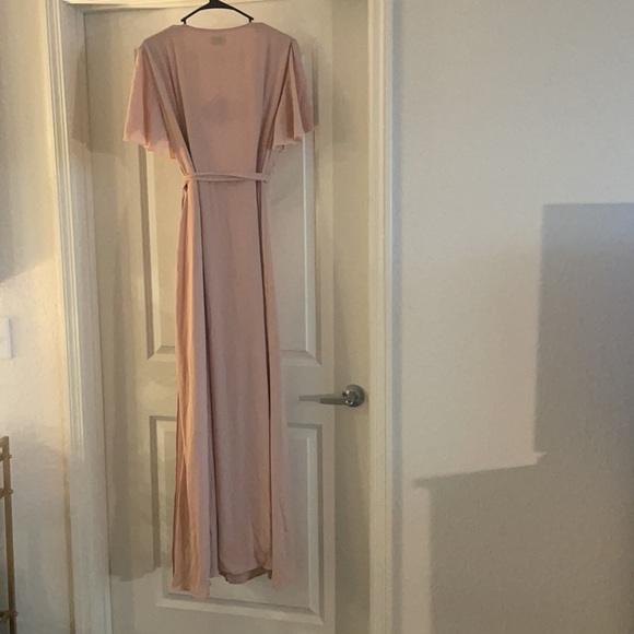 NWT Show Me Your MuMu Bridesmaid Dress Wrap Flutter Sleeve Dusty Pink - Picture 4 of 5